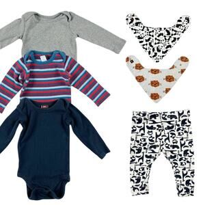 Tea Collection Bodysuit Pants and Bib Bundle 3-6 months